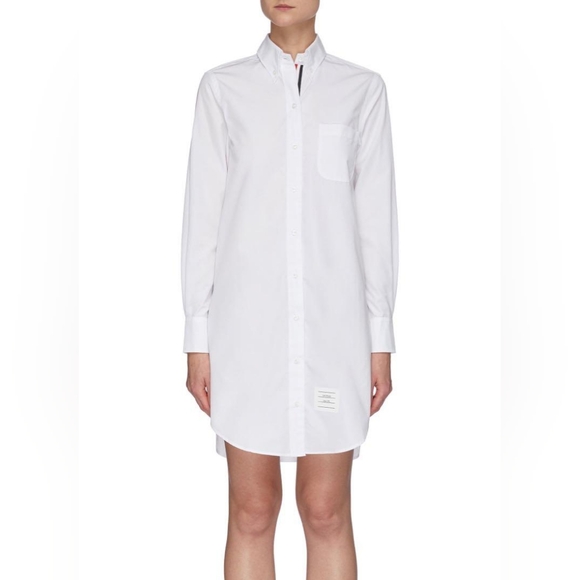 Thom Browne White Cotton Poplin Shirt Dress Size 3 - Picture 3 of 14